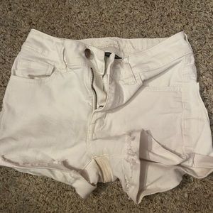 White jean shorts